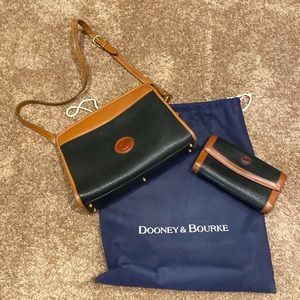 Vintage Dooney & Burke shoulder bag  & matching wallet set.